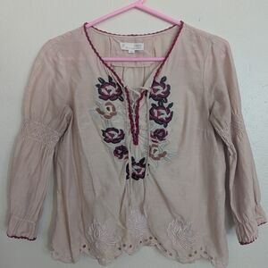 Odd Molly Pink Floral Embroidered Blouse